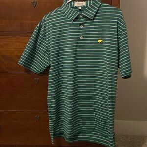 Augusta National Masters Peter Millar golf shirt, size S, green and cream